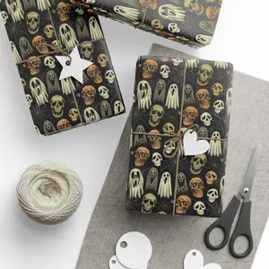 Gothic Wrapping Paper, Gothic Gift Wrap, Spooky Present Wrap, Halloween Wrapping Sheets, Creepy Paper Roll