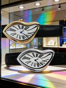 Creative Irregular Shape Watch, Vintage Y2K Design with Quartz Movement, Alloy Case and Mineral Glass, Unique Fashion Accessory