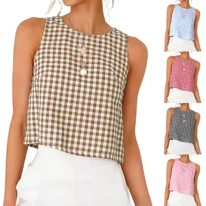 EncoLax Womens Crop Tank Tops 2026 Spring Summer Sleeveless Vest Top