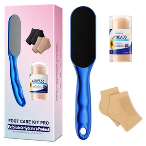 foot care machine Magic Pedi Kit for Cracked Heels! Nano Foot File + Overnight Moisturizing Socks + Avocado Cream  3-Step Foot Care Set for Baby Soft Feet at Home!