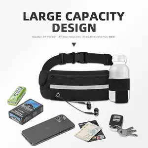 Slim Running Belt Fanny Pack for Women Men  headphone jack Runners Pouch Waist Belt for Workout Jogging Multifunctional Sports Bag water-resistant Outdoor Gear
