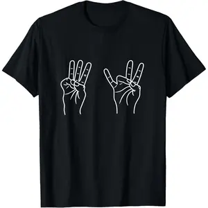 Plus Size ASL Sign Language Funny 67 Meme Viral Hand Signs Slang T-Shirt