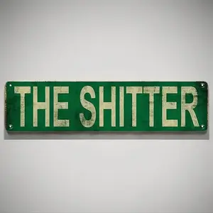 The Shitter Letter Pattern Vintage Metal Sign, Funny Street Sign, Wall Decor for Home Bar Cafe Shop House Pub Yard Garage, Home Decor