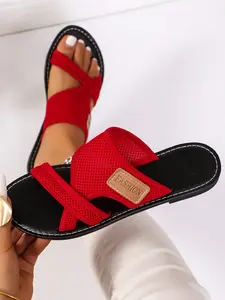 Women's Fashionable Plain Color Slides, Casual Comfortable Soft Slippers for Summer, Lightweight Breathable Slides for Beach, Daily Wear, Walking Shoes, Footwear for Beach