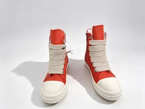 Retro shoes genuine leather wide lace boots Ricks High Top cowhide Shoes  Designer Casual trainers for men and women   Luxury Vintage Trendy Designer Sneakers
