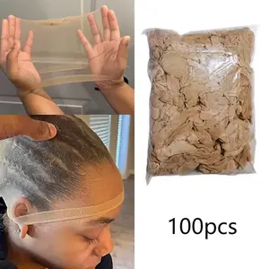 HD Transparent Wig Caps – Ultra Stretchy Nylon Lace Front Hair Nets (10/20/30/50/100pcs) Light Brown