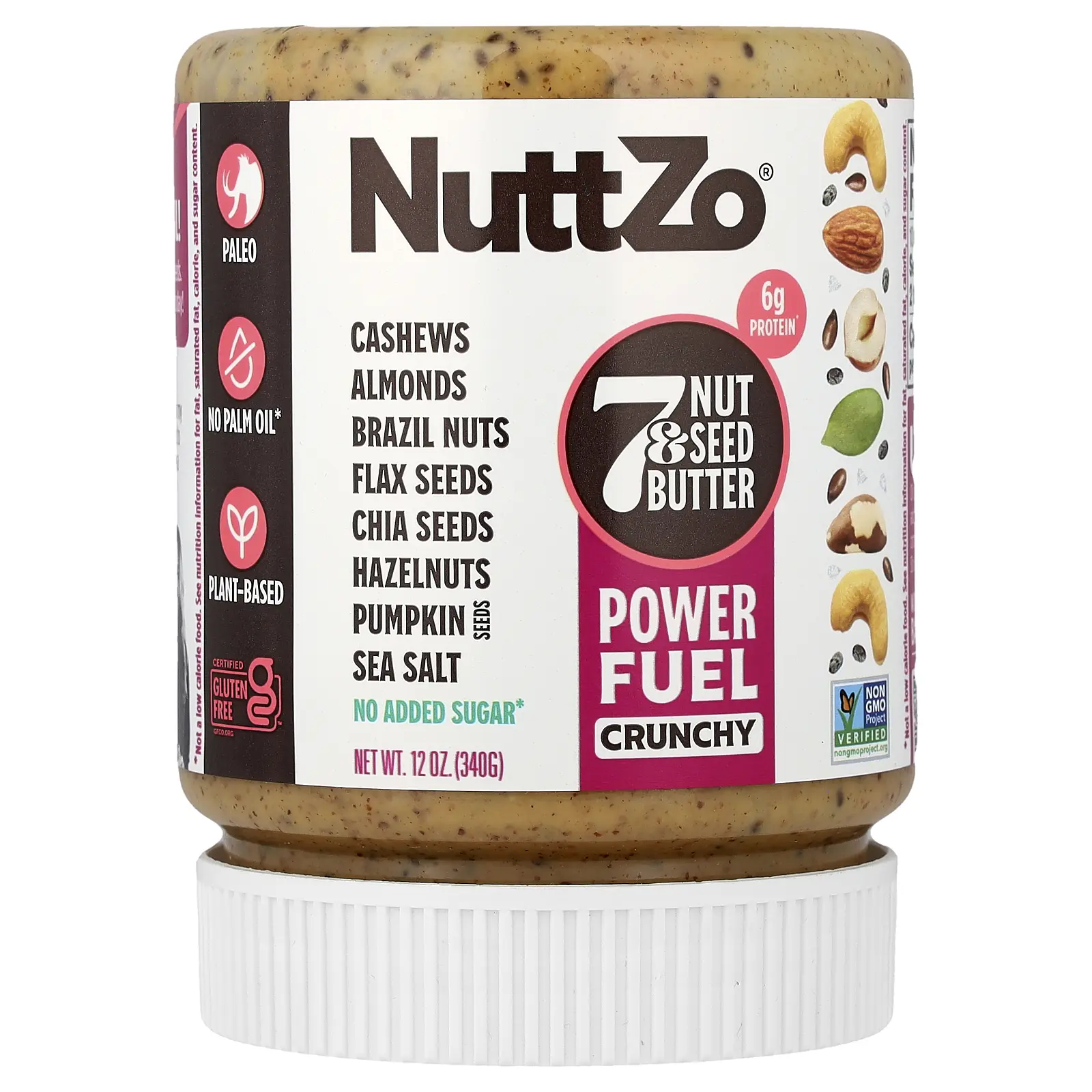 Nuttzo Power Fuel, 7 Nut & Seed Butter, Crunchy, 12 oz (340 g)