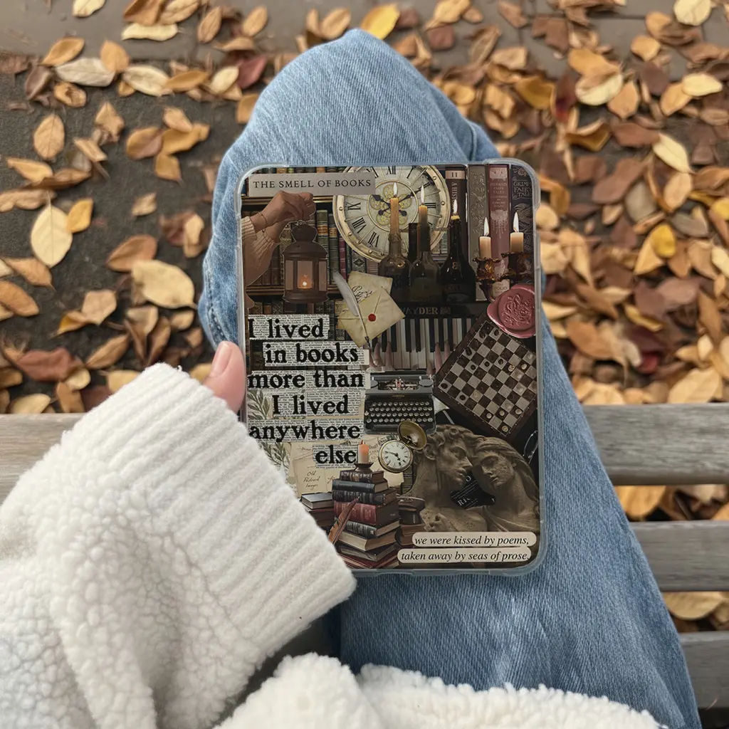 Romantasy Kindle Insert for Clear Case, Cute Book Theme Ebook Device Accessory, Aesthetic Book Lover Decor, Cozy Reading Accessory