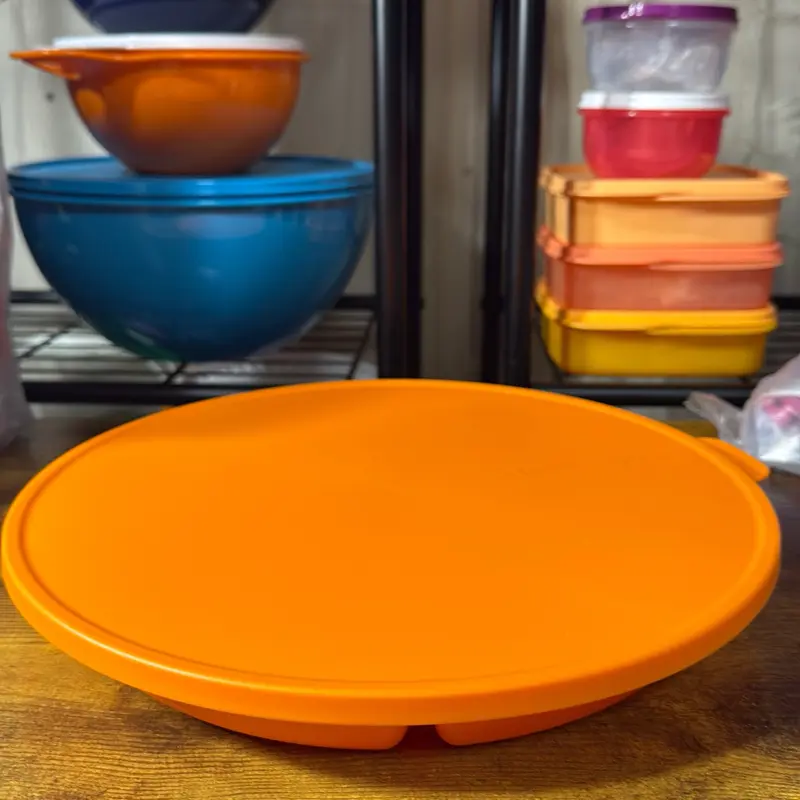 Tupperware Aloha Divided Platter Orange