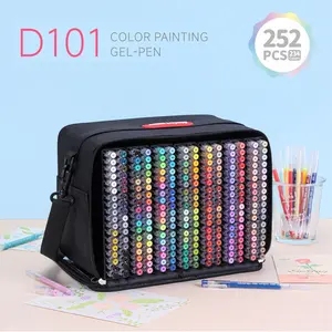 234 Colors Painting Gel Pen Set,Professional Color System,252Pack Hand-Held Backpack,0.6mmNeedle Tip,Rich Color Large Capacity Ink Pens,Art Supplies For Diary,Card,DIY,Coloring, Doodling, Scrapbooking Supplies Stackable colors