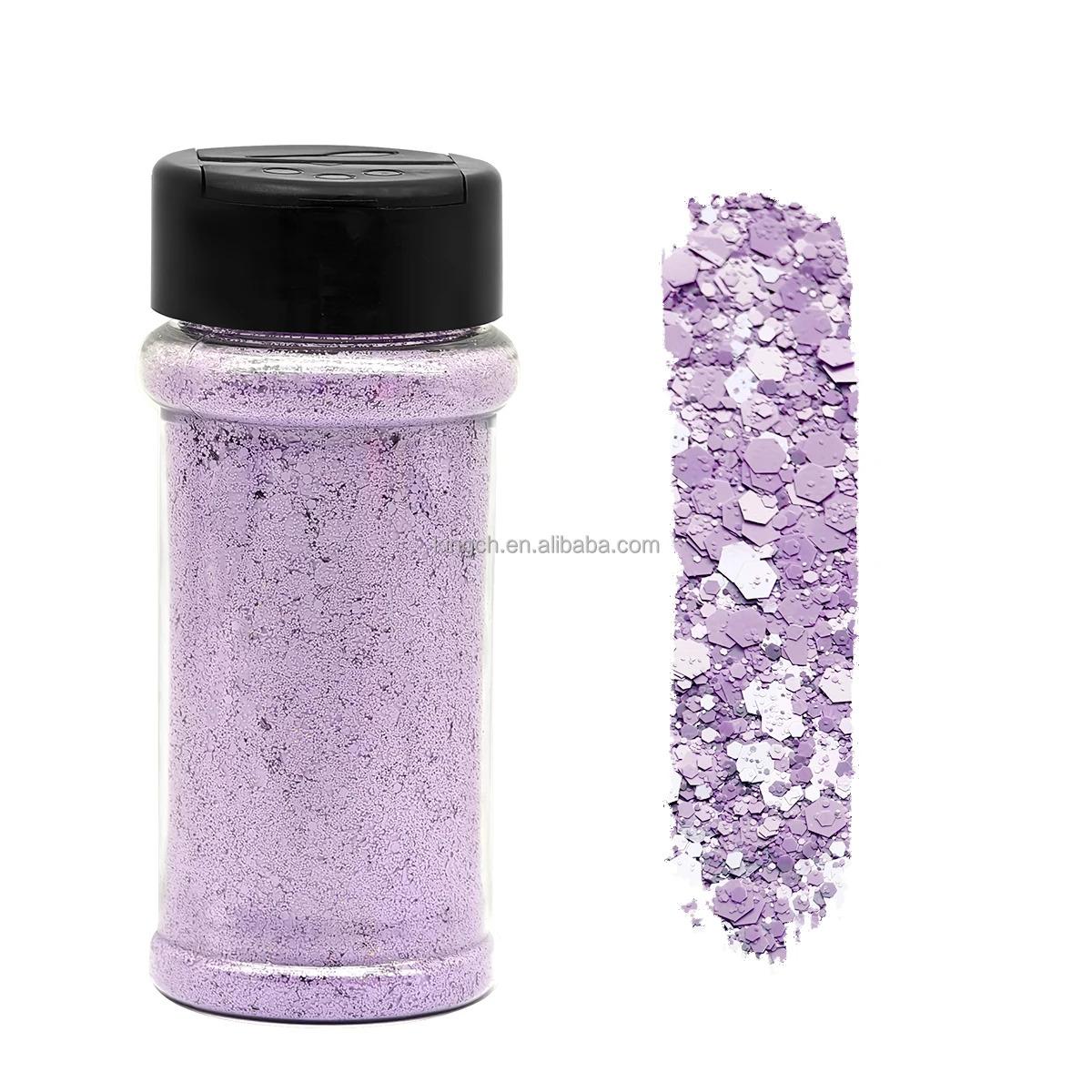US Warehouses 24 Bottles Holographic Chunky Glitter for Art Nail Slime Tumbler Jewelry Making Epoxy Resin Sequin Flake Sparkle