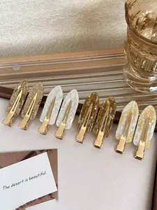 8pcs Acetic Acid Resin Non-Slip Alligator Hair Clips For Girls, Super Cute Clips, Sweet Hair Accessories For Bangs Accessories