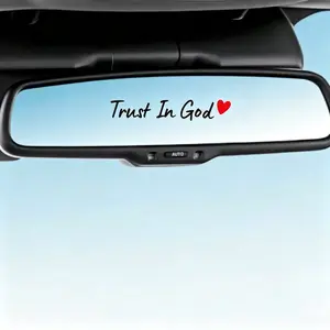 12PCS 4Colour Trust in God Vinyl Decals - Christian Inspirational Car Decor, Decal for Cars, Ideal Christian Gift for Rearview Mirror