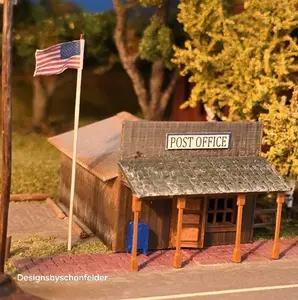 N Scale Post Office Building Kit – 3D Printed Unpainted Structure | Dioramas, Model Trains, Dollhouses