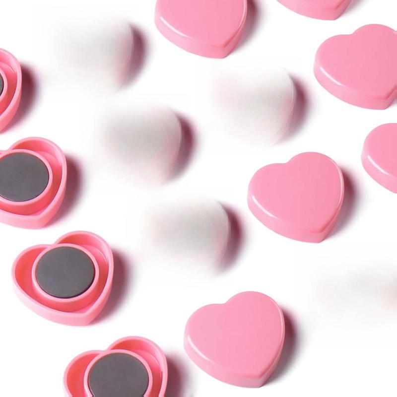 20PCS Strong Fridge Magnets - Heavy Duty Small Magnets for Whiteboard, Craft & Lockers | Cute Decorative Kitchen Office Classroom Magnet | Mini Heart Pink Refrigerator Magnets for Home School