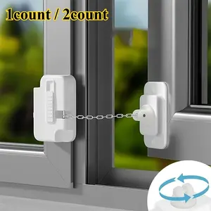 Adjustable Safety Ventilation Window Safety Lock, Self-adhesive Window Limiter, Window Hardware for Home, Office, Hotel, Apartment