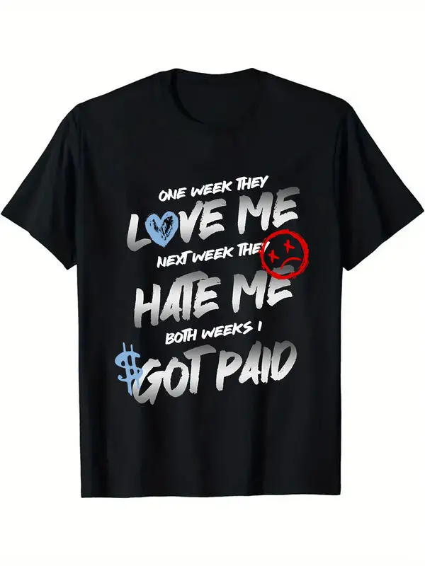 I Got Paid Best T-shirts To Wear With Black Metallic Reimagined- Basic Round Neck Short Sleeve Top-1 Fitted Oversized