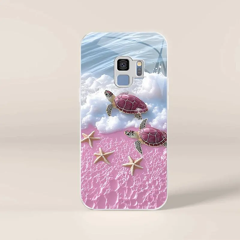 Cute tropical summer vacation phone case, clear coastal island ocean bumper for Galaxy S9 — 975