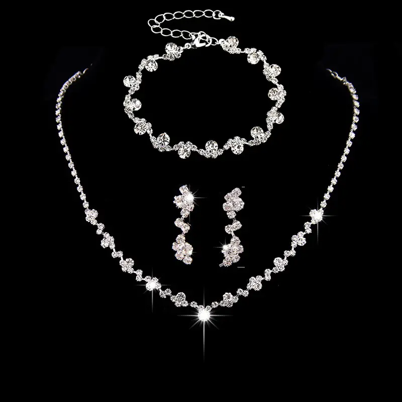 425+747 Silver Necklace Earclip Bracelet