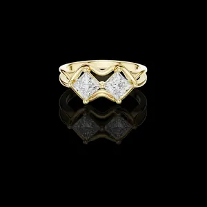 Toi Et Moi Princess Cut Lab Grown Split Band Engagement Ring