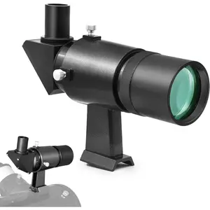 Astromania Finder Scope, 9x50 Right Angle Metal Optical Finderscope for Astronomical Telescope with Crosshair and Bracket, Fully Multi-Coated Upright Corrected Image Telescope Finder