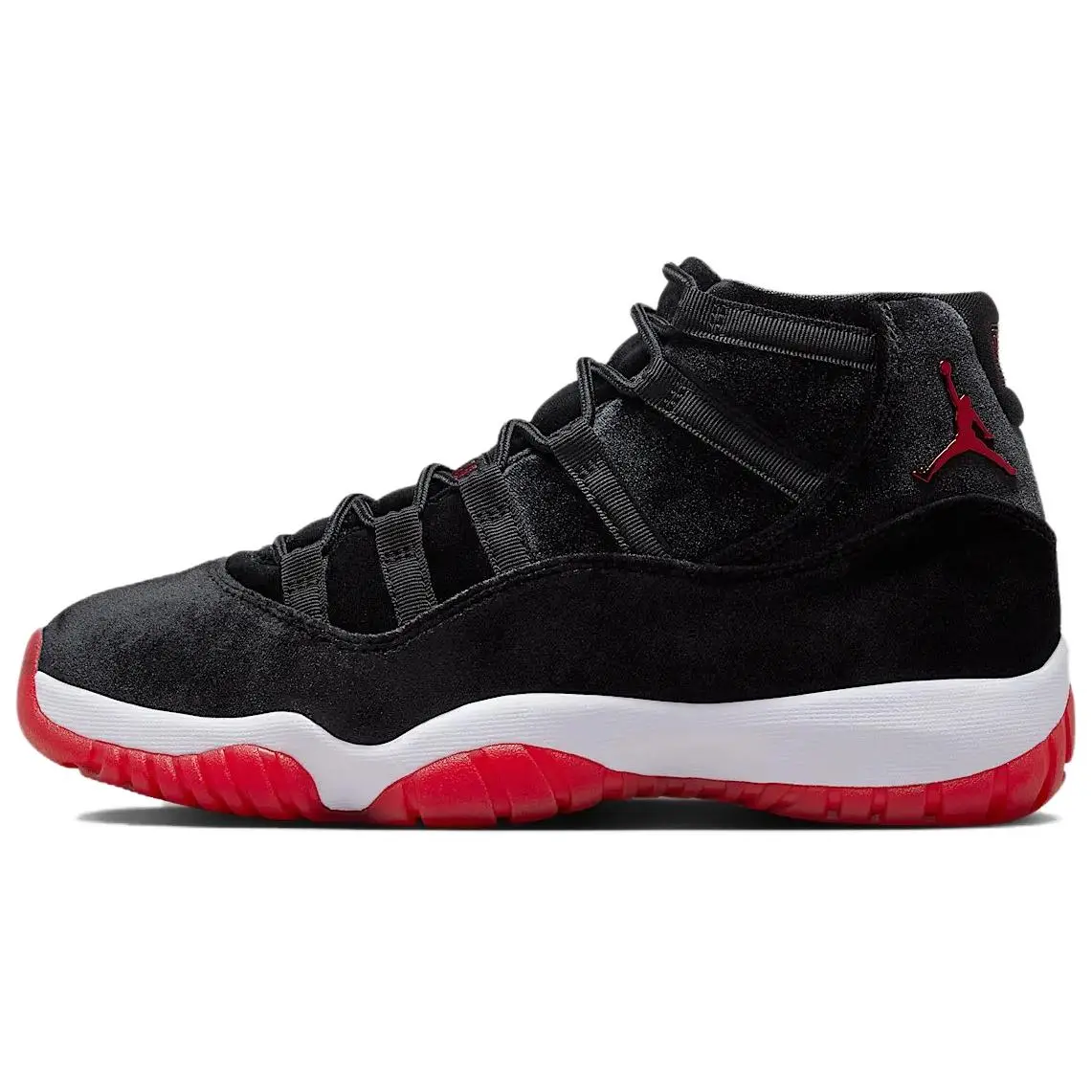 Women's Air Jordan 11 Retro 'Bred Velvet' Sneaker - Comfortable Sports Footwear for Sizes 6y,7.5y,8y (Runs Half Down)