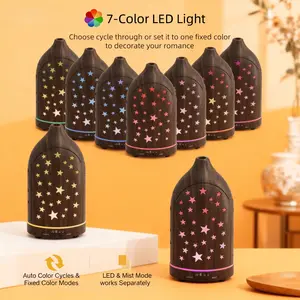 Bring the Magic of Stars Indoors: Star Hollow Aromatherapy Diffuser with 7 Color Lights & Ultra-Quiet Mist, Safe for Kids and Bedrooms