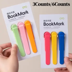 Silicone Bookmarks Set, Automatic Page Turning Student Office Supplies, Ideal for Home School Use, Pack of 3/6 Pieces, Book Accessories