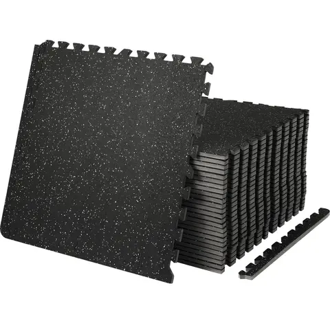 VEVOR 25 PCS Floor Mats Set, 24x24" 1/2 in Thick EVA Foam-Rubber Top Interlocking Exercise Equipment, 100 sq.ft Waterproof Puzzle Flooring with Grip That Stays for Basement/Garage, Home Gym#SohoChic