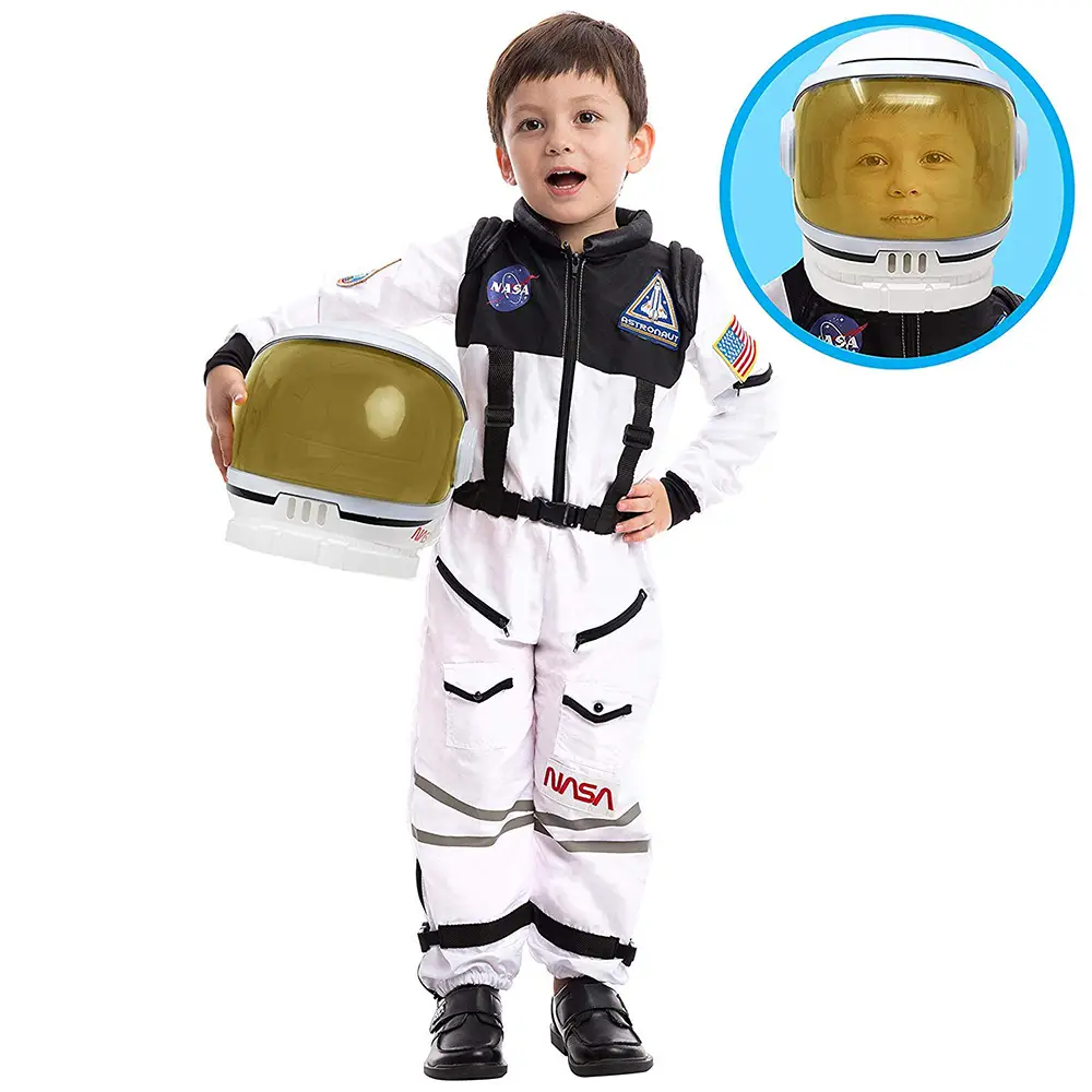 Astronaut Costume with Helmet for Kids Halloween Costumes S/M/L/XL Size