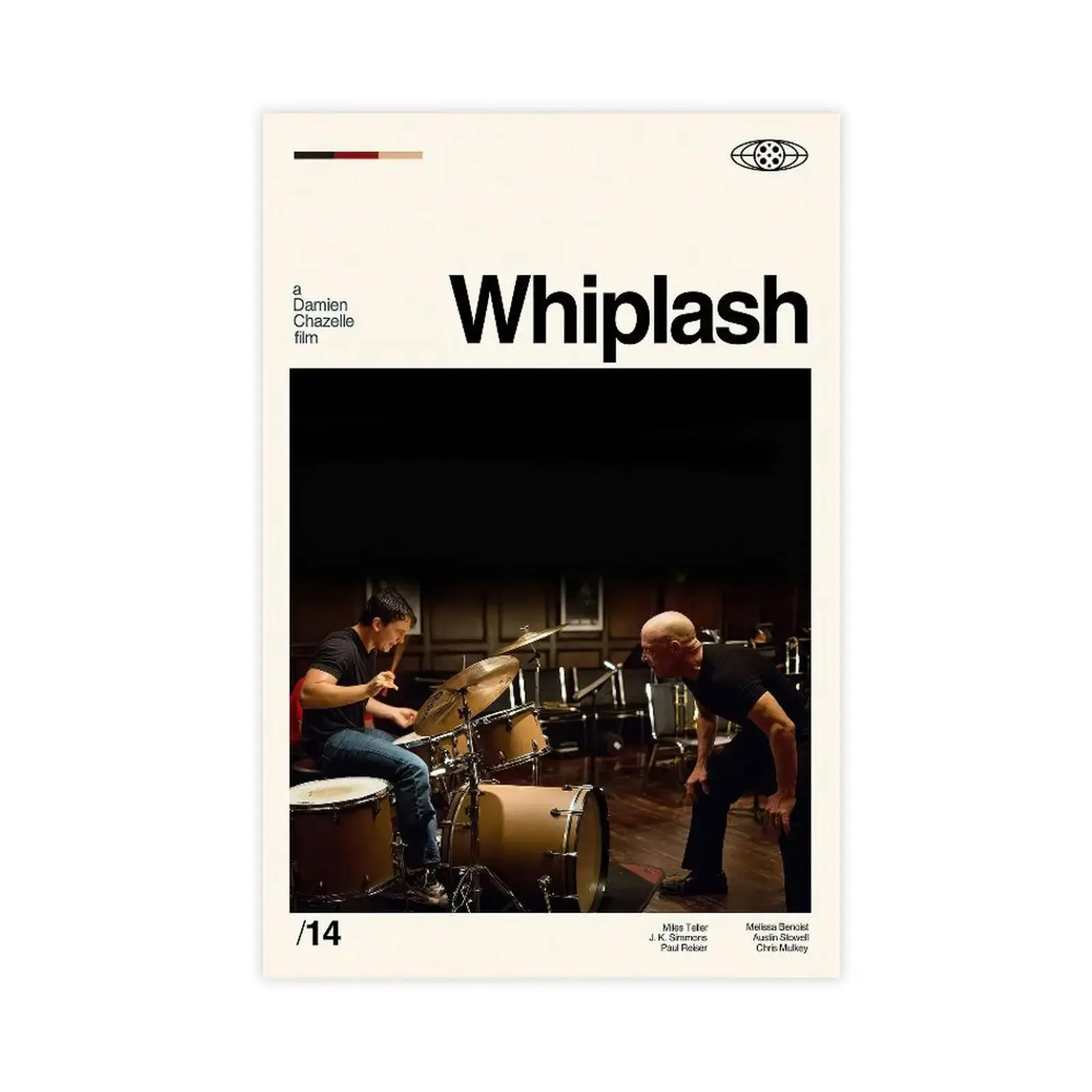 Whiplash Poster Whiplash Print Damien Chazelle Midcentury Art Minimalist Art Movie Poster Retro Poster Vintage Poster Wall DecorFor Room Decor Aesthetic Wall Decor For Bedroom Office Bar