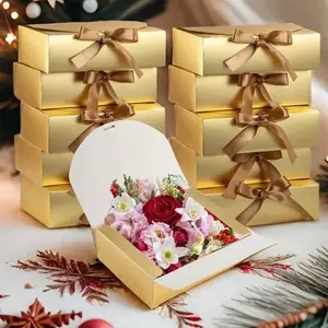 Luxurious Gift Boxes Set of 5 with Lids, Gift Box Packaging, Bridal Party Invitations, Wedding, Birthday, Party, Christmas, Graduation, Valentine's Day Gifts