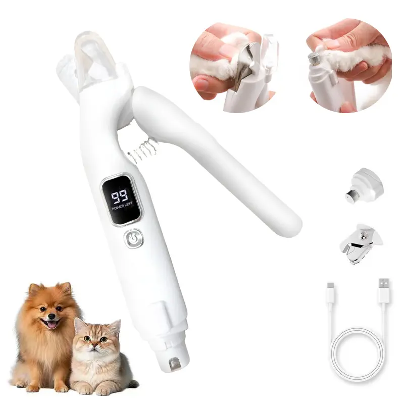 Petpetcut 2 pro,Pet nail grinder, multifunctional dog nailtrimmerand cat nailtrimmer kit, ultra quietelectric petnail grinder, rechargeable,suitable fortrimmingsmall and large dogs, with a 4-hourbattery life pet hair