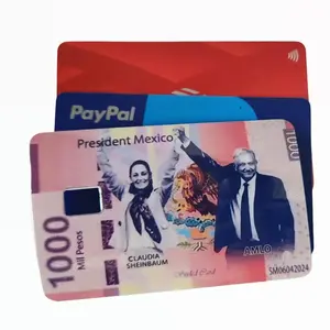 Sticker 1000 Pesos Mexico Presidents AMLO and Sheimbau for Credit and Debit Card