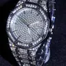 Luxury Ice Men's Watch Street Style Water Diamond Quartz Hip Hop Punk Couple Jewelry Accessory Daily Wear, Fashionable Stylish Watch, Fashionable Analog Watch, Golden Band, Metal Case, Statement Watch, Fashionable Watches