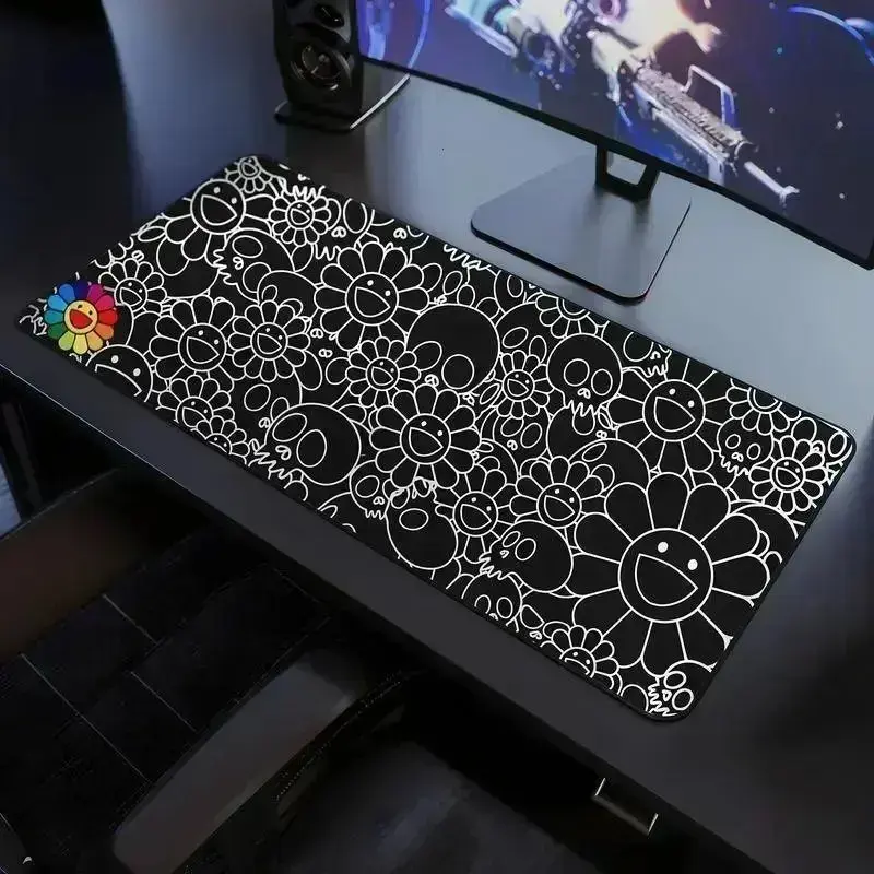 Takashi Murakami x FaZe Clan XLarge Black Mousepad, Desk Mat, PC Accessories