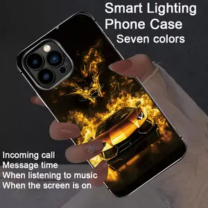Dragon Sports Car Colorful Glow-in-the-Dark Smart Illuminated Phone Case, New Dazzling and Trendy Phone Case for iPhone 17/Air/16 Pro Max/16e/iPhone 15 Pro Max/iPhone 14 Pro Max/Plus/13/12, Smart Voice Control, Illuminated, Eye-Catching, Drop-Proof Protec