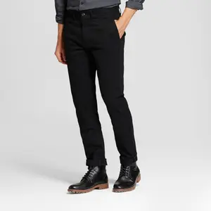 Men's Every Wear Slim Fit Chino Pants - Goodfellow & Co Black 34x32: Cotton-Spandex Blend, Mid Rise, Machine Washable