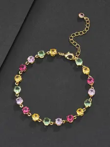 5mm Colorful Dopamine Hip-Hop Bracelet, High Quality Bracelet, Light Luxury Individual Exquisite Jewelry, Fashionable Jewelry Accessories, Perfect Birthday Gift, Unisex Copper Chain Stackable Bracelets, Elegant Jewelry Bracelet