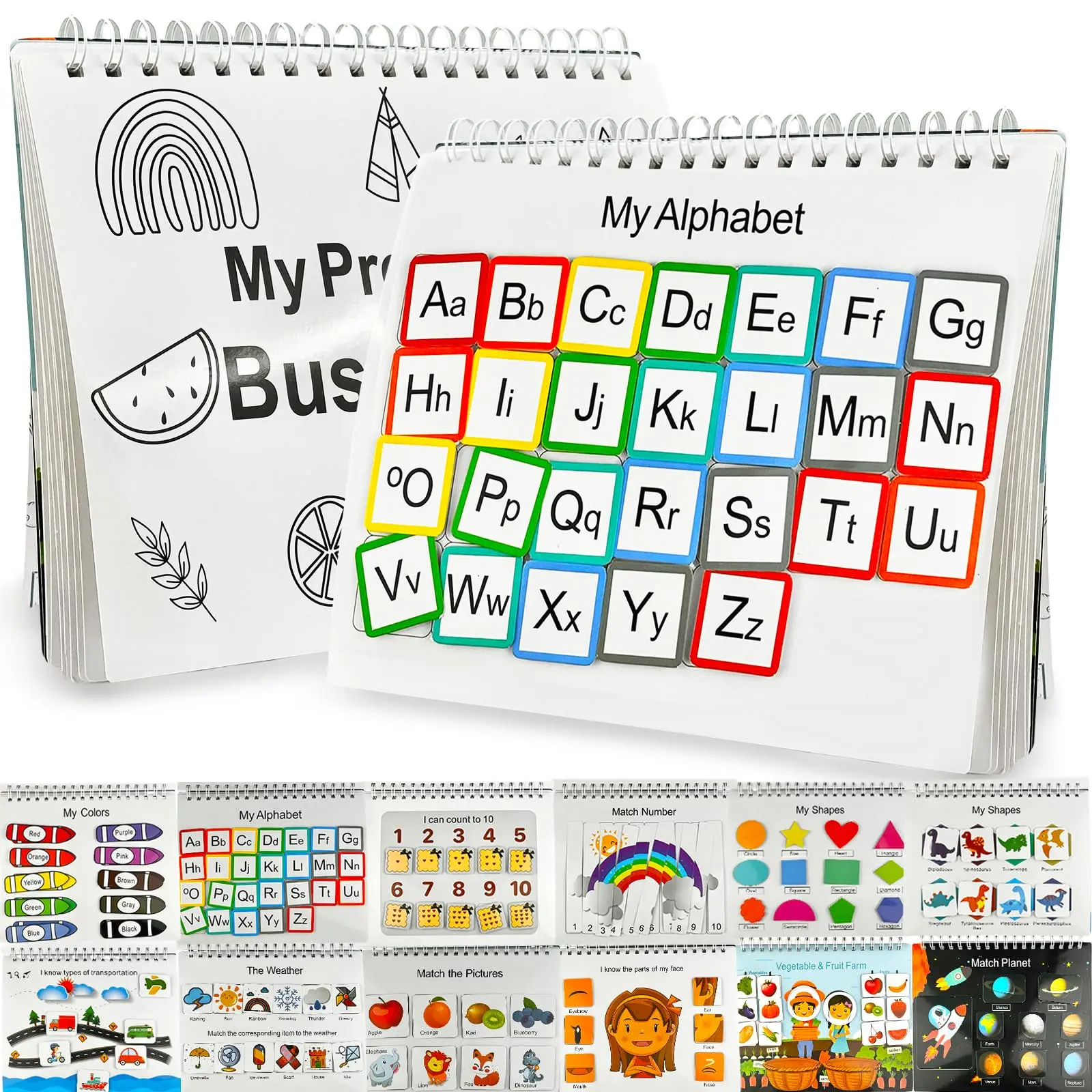 My Preschool Busy Book, Engaging Learning Activities for Toddlers Ages 3-5, Educational Workbook & Activity Binder, Toddler Busy Book for Kids,Learning Materials and Tracing Coloring Book