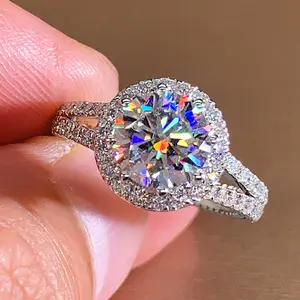 11mm Luxury 8-Hearts 8-Arrows Engagement Ring Round Geometric Design Elegant Index Finger Ring