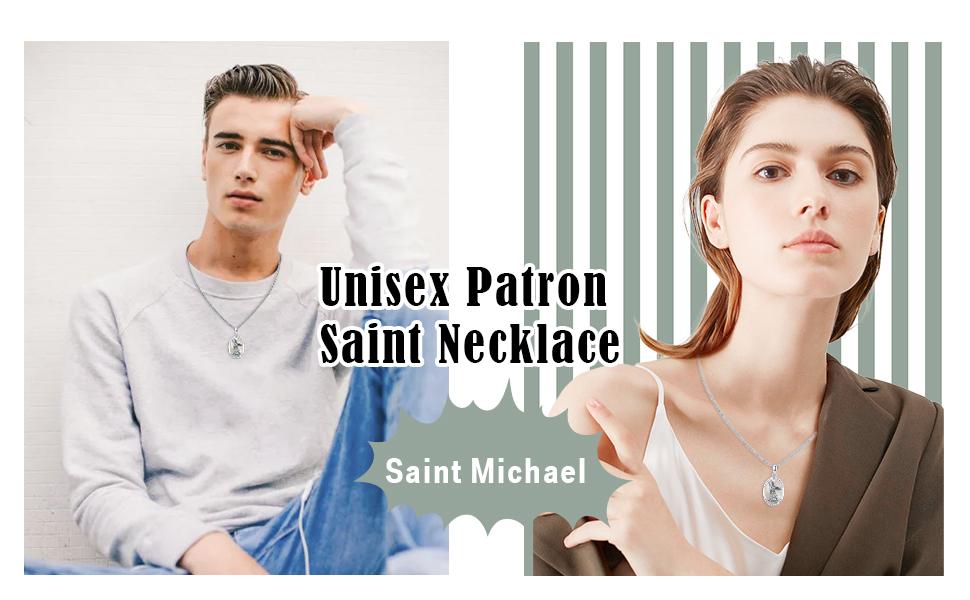 St Michael/St Christoper/St Sebastian/Guadalupe/Guardian Angel/Santa Muerte/Jude/Joseph Pendant Necklace for Men Women 925 Sterling Silver Catholic Religious Protector Amulets Necklaces