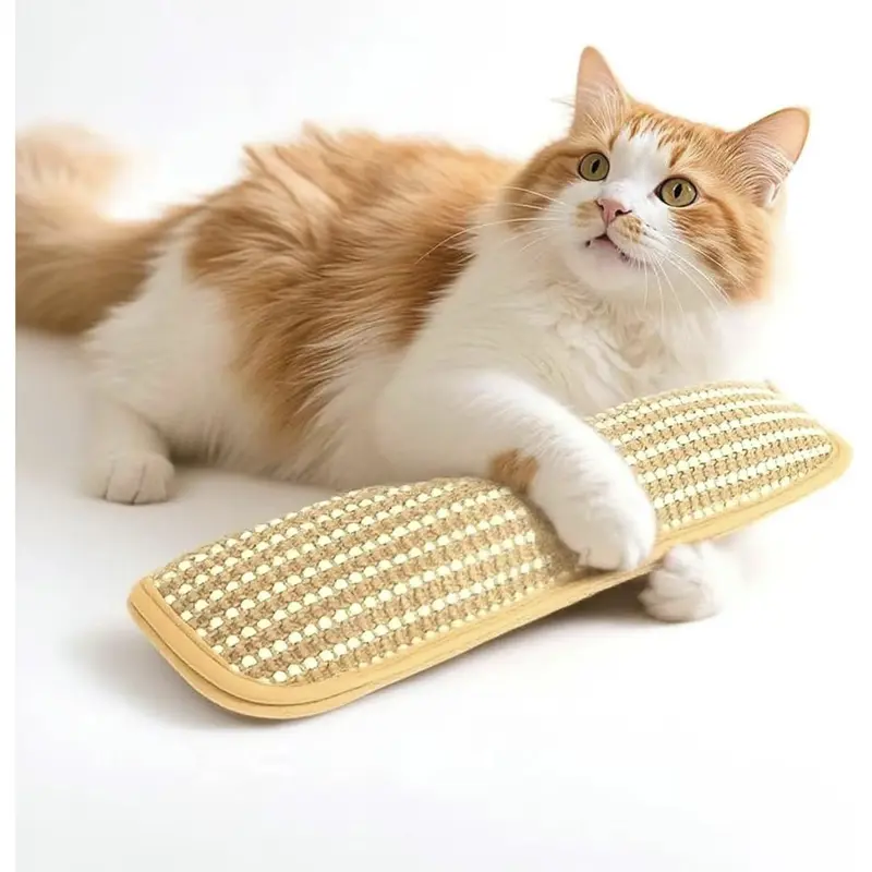 Summerwins 1pc Universal Dual-Purpose Interactive Cat Toy - Organic Catnip, Soft Sisal Scratch Pad (Dual-Purpose as Scratch Pad), Kicker, Bite-Resistant Chew Support, Interactive Features, Promotes Dental Health, Reduces Boredom for Indoor Kitties