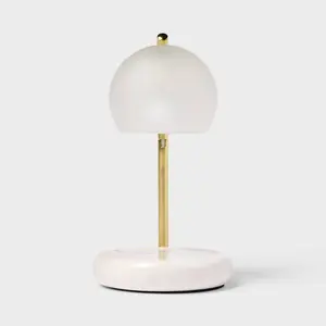 Threshold Candle Lamp Warmer White Frosted Glass Ceramic Electric Halogen Light Decor Set with Twist-Lock Base GU10