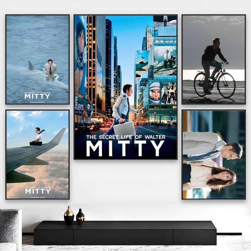 The S-Secret Life of Walter Mitty Poster Sticky Waterproof Wall Art High Quality Print Aesthetic Home Living Bedroom Decor Trendy Room Decoration Easy-To-Apply Gift Durable
