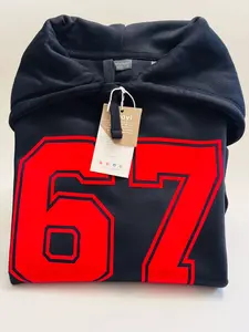 Vintage Varsity 67 Hoodie Sweatshirt – Flock heat transfer Patch,  Cotton polyester, Unisex Streetwear
