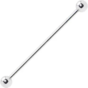 Surgical Steel Straight Industrial Barbell Ring 14 & 16 Gauge