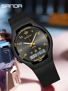 Sanda New Sports Watch, Waterproof Large Dial, Digital Luminous, Alarm Clock, Silent Electronic Wristwatch, for Students, Men, Women