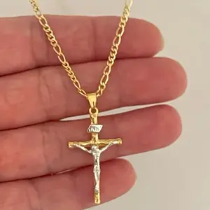 14k Gold Plated Crucifix Necklace