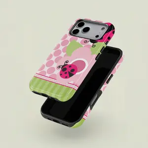 Floral Dot Ladybug Print Phone Case, Durable Two-In-One Protection, Fits iPhone 17 16 15 14 13 12 Pro, Samsung Galaxy S25 S24 S23 S22 Ultra Series